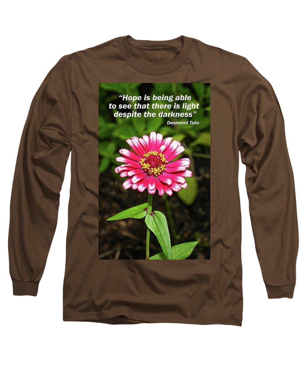 Green Spring Gardens Long Sleeve T-Shirt featuring the photograph Hope in a Zinnia by Jim Moore
