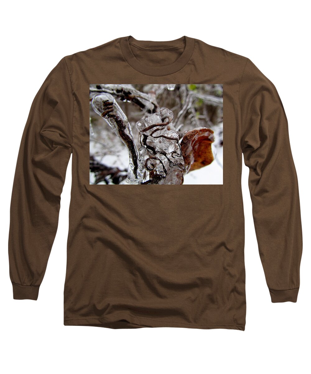 Vines Ice Fstop101 Nature Plants Long Sleeve T-Shirt featuring the photograph Ice Covered Vines by Geno Lee