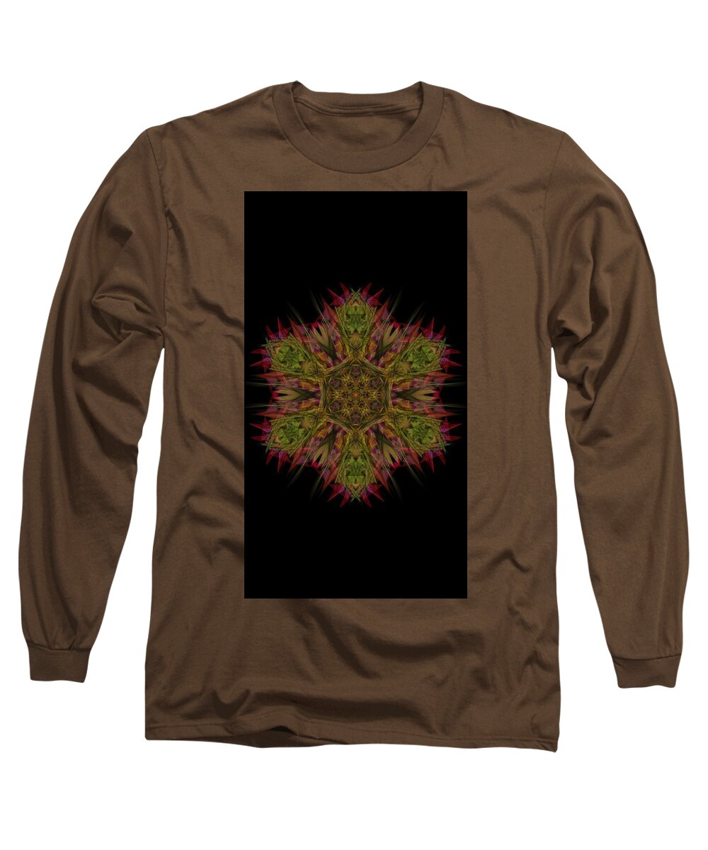 Kosmic Star Mandala Long Sleeve T-Shirt featuring the digital art Kosmic Star Mandala #1 by Michael Canteen