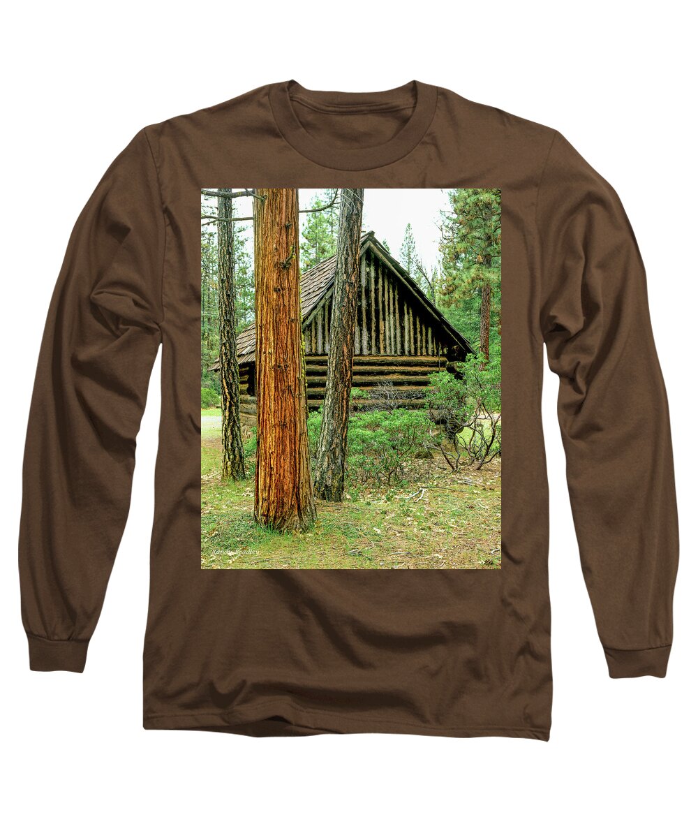 Usa Long Sleeve T-Shirt featuring the photograph Log Cabin in the Woods by Randy Bradley