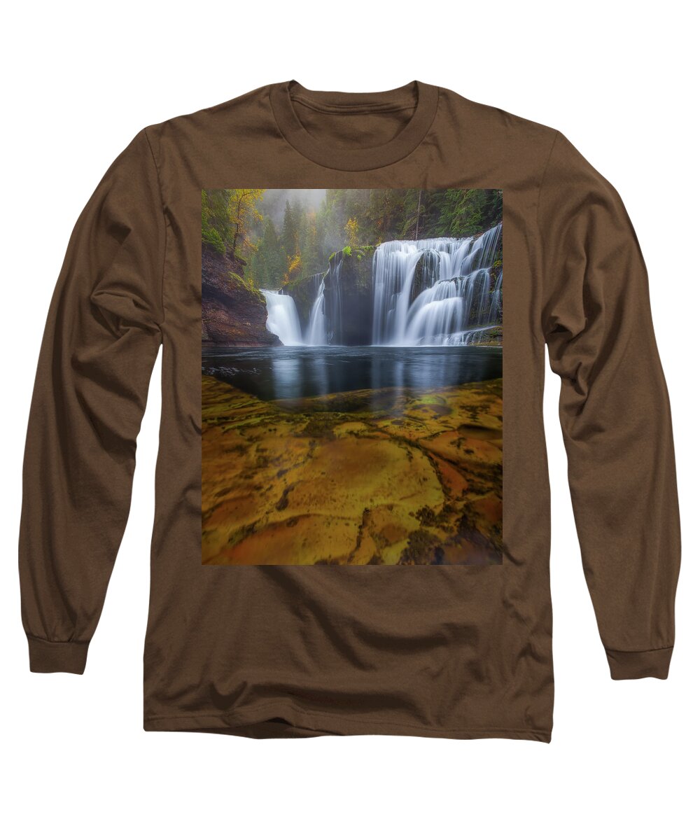 Pacific Northwest Long Sleeve T-Shirt featuring the photograph Lower Lewis River Falls by Darren White