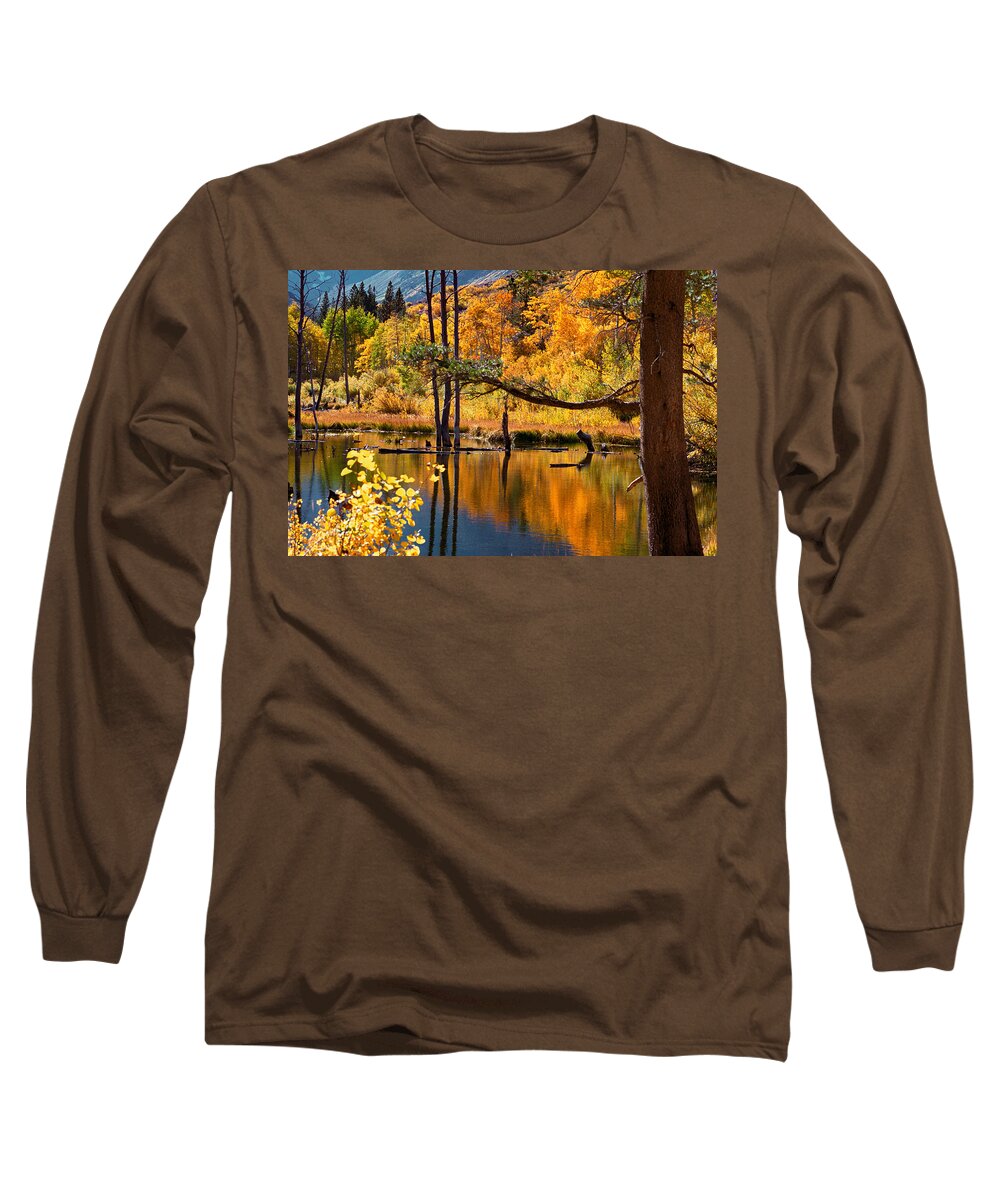 Lundy Lake Long Sleeve T-Shirt featuring the photograph Backyard Fun at Lundy Lake, Beaver Pond, Lee Vining, CA by Bonnie Colgan