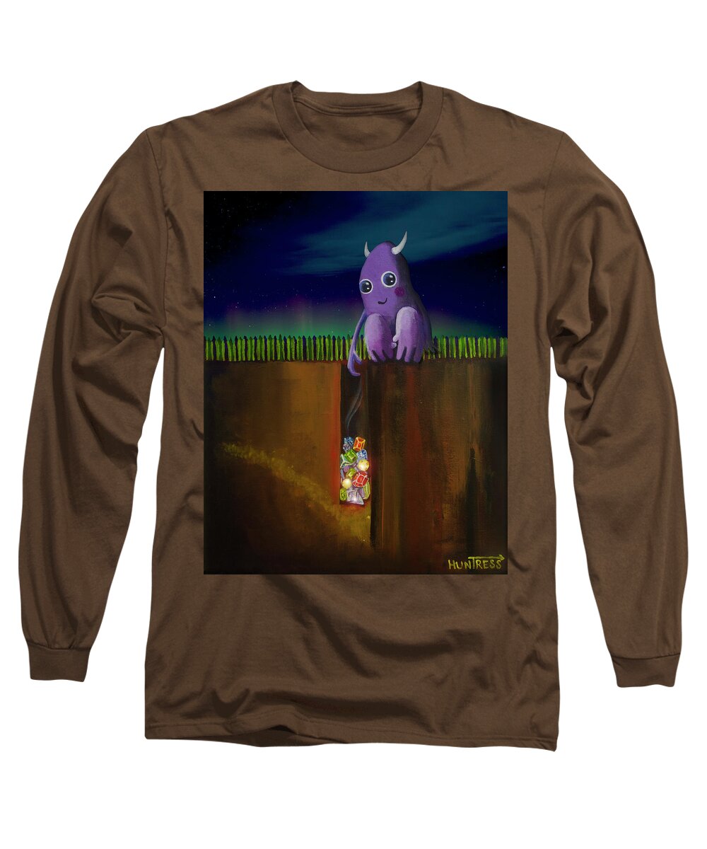 Digital Currency Long Sleeve T-Shirt featuring the painting Millennial Saving Bits by Mindy Huntress