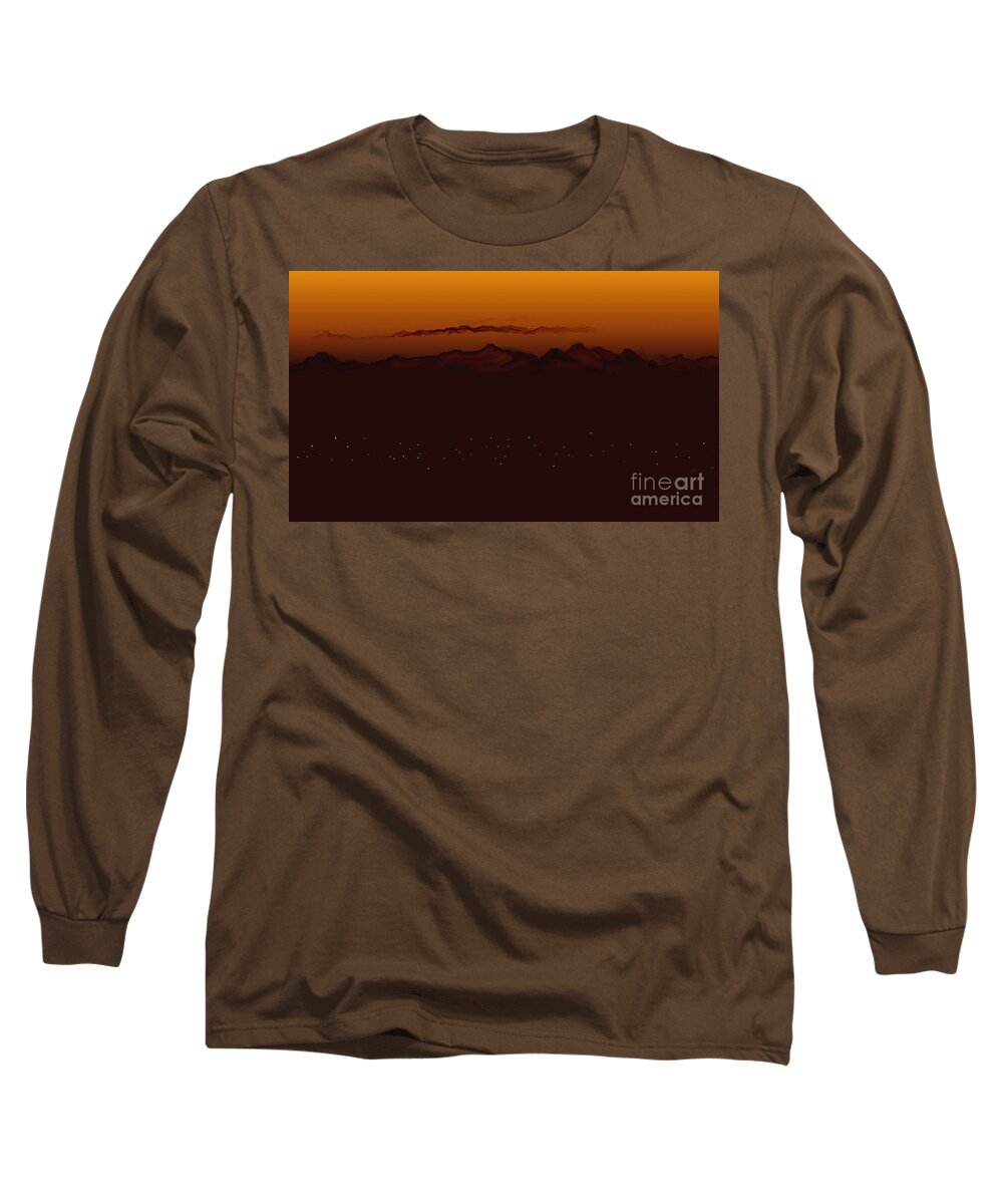 Sunset Long Sleeve T-Shirt featuring the digital art Mountain Valley Sunset by Kae Cheatham
