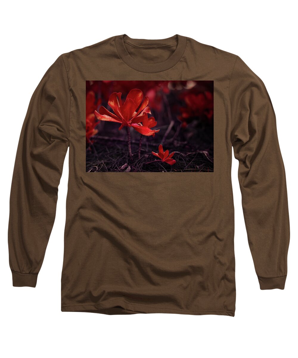 Beach Cabbage Photo Long Sleeve T-Shirt featuring the photograph Orange Beach Cabbage by Gian Smith