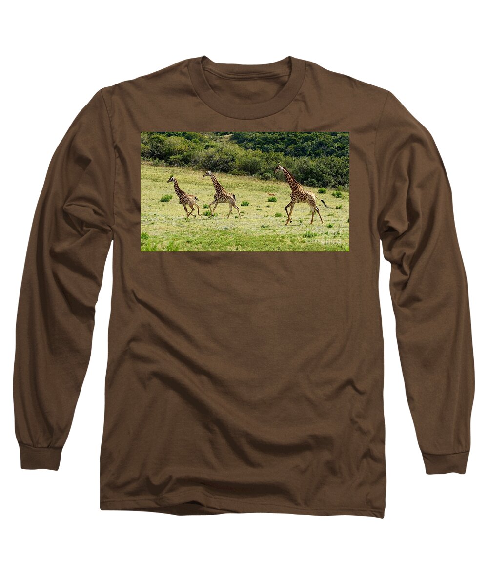 Sea Long Sleeve T-Shirt featuring the photograph Out for a run by Michael Graham