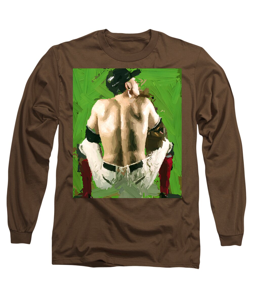 Homoerotic Art Long Sleeve T-Shirt featuring the painting Player by Homoerotic Art