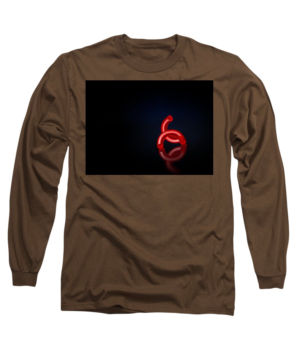 Portrait Long Sleeve T-Shirt featuring the digital art Portrait of a Red Thing by Paul Wear