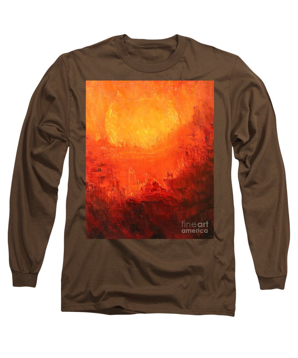 Palette Knife Long Sleeve T-Shirt featuring the painting Rage by Art of Raman