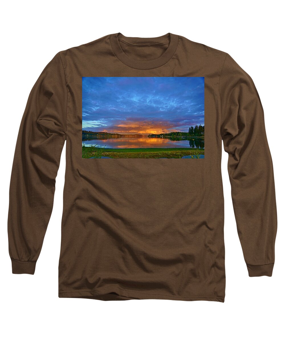 Seascape Long Sleeve T-Shirt featuring the photograph Reflection of Sunset by Bill TALICH