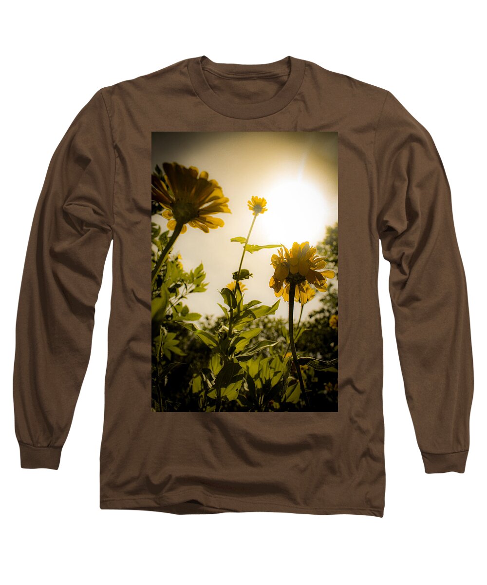 Zinnia Long Sleeve T-Shirt featuring the photograph Saharan Dust Zinnias by W Craig Photography