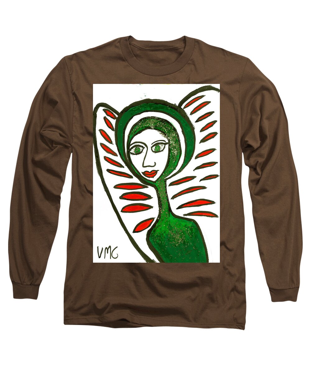 Sarayatrea Long Sleeve T-Shirt featuring the painting Sarayatrea Angel by Victoria Mary Clarke