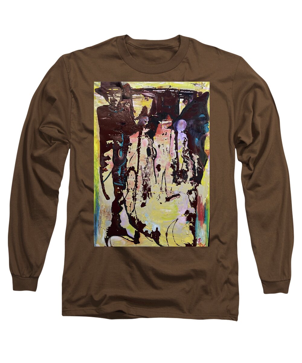 Women Long Sleeve T-Shirt featuring the painting Sisters by Peggy Blood