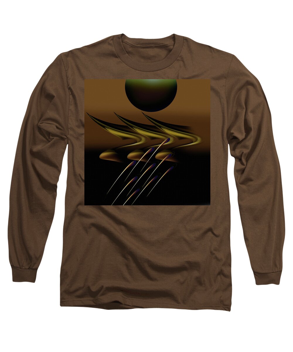 Browns Long Sleeve T-Shirt featuring the digital art Somewhere in my imagination by Andrew Penman