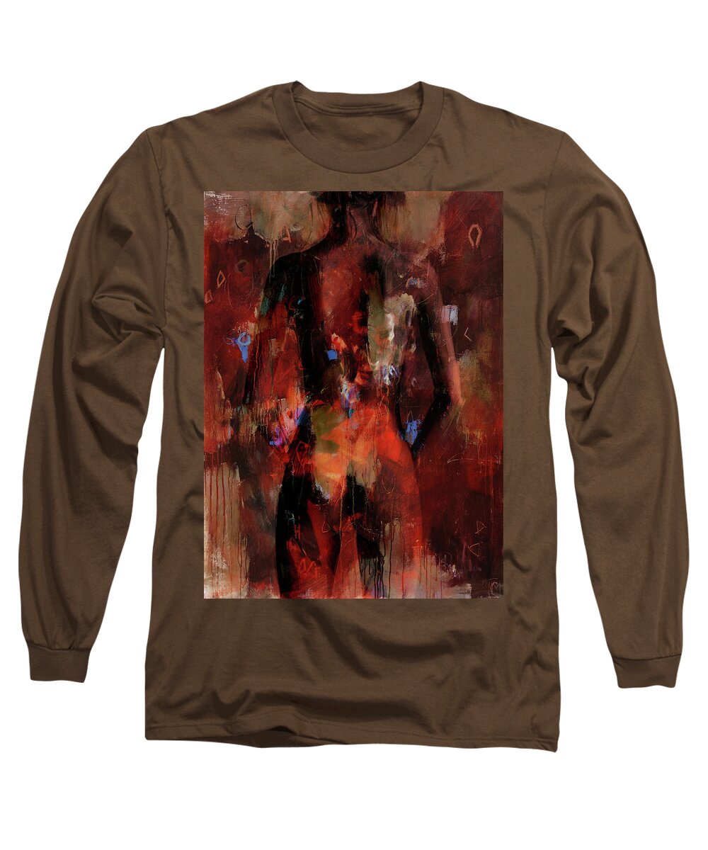  Long Sleeve T-Shirt featuring the painting Standing Marooned by Mahnoor Shah
