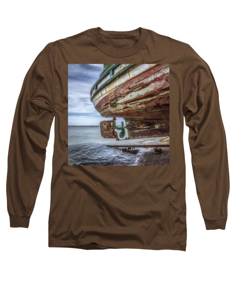Stern Long Sleeve T-Shirt featuring the photograph Stern of St. Ernia -- Petaluma by Donald Kinney
