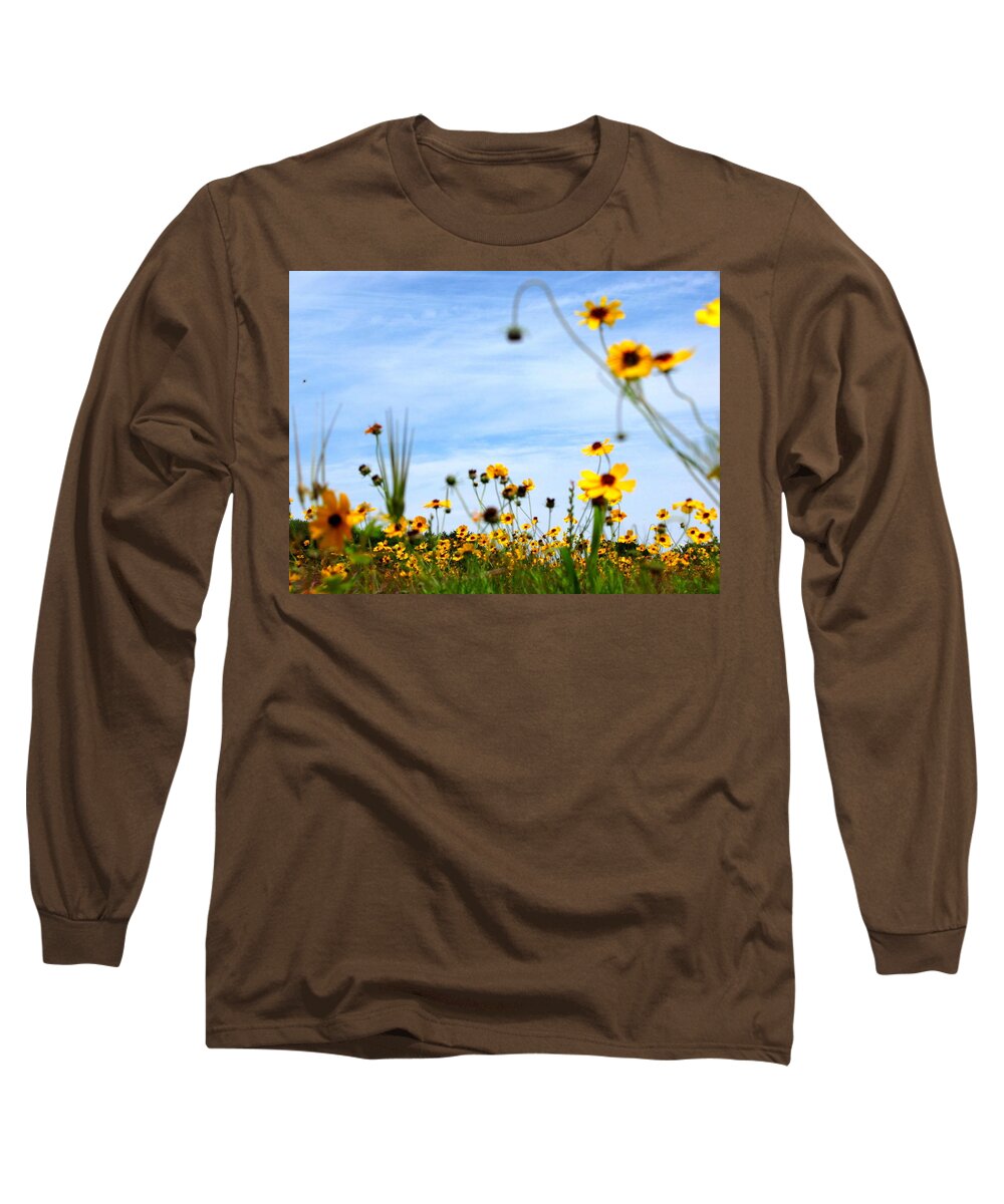 Sunflowers Long Sleeve T-Shirt featuring the photograph Sunflowers by Don Varney
