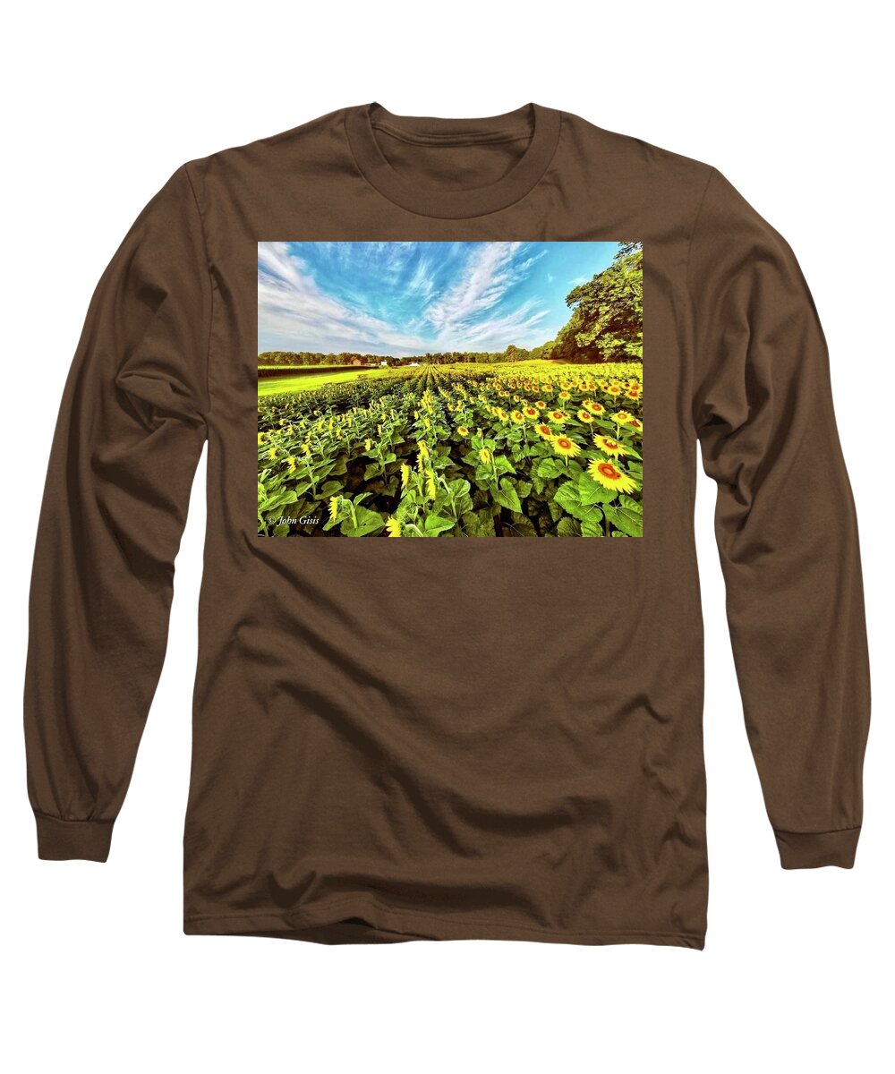  Long Sleeve T-Shirt featuring the photograph Sunflowers by John Gisis