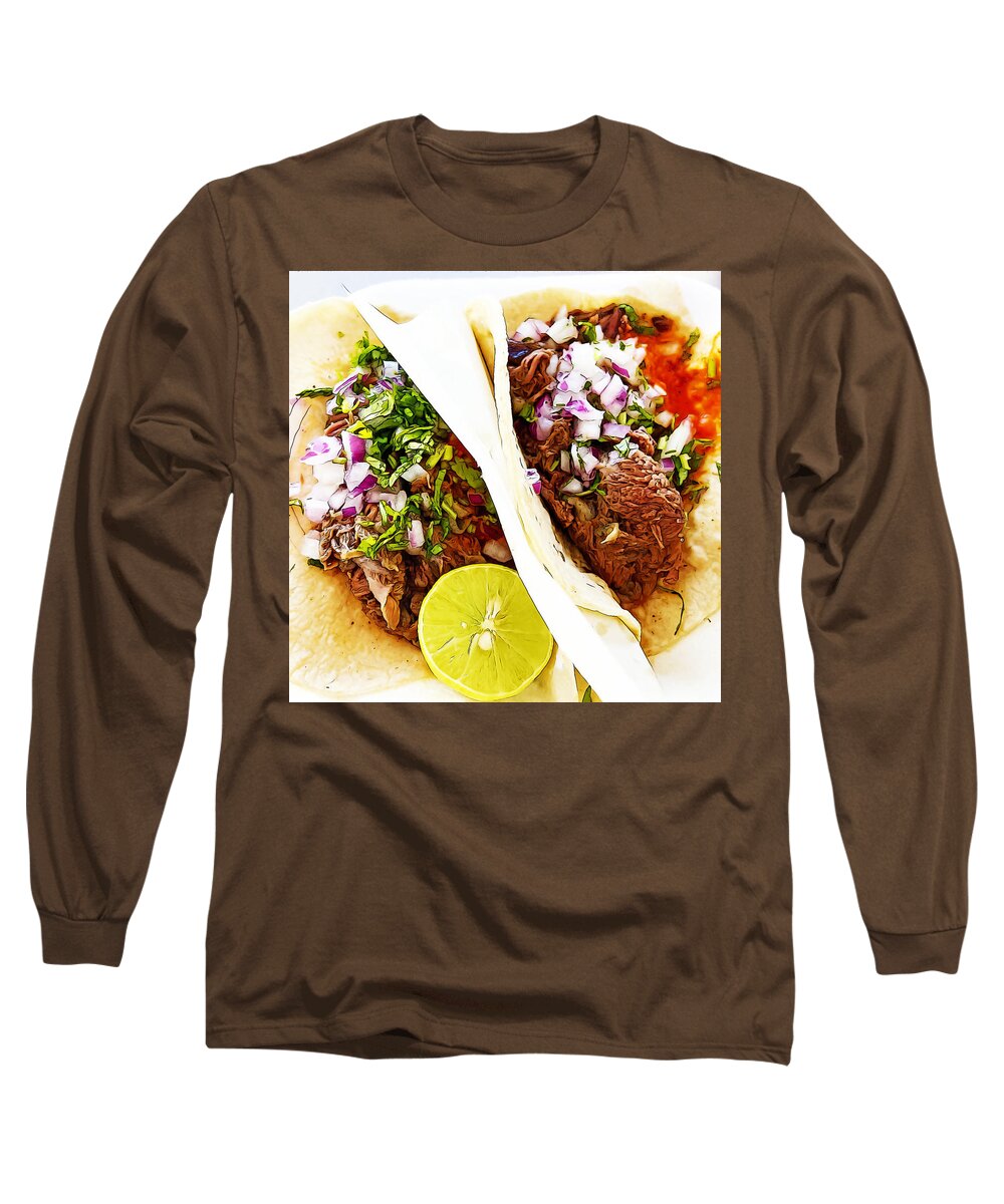 Taco Long Sleeve T-Shirt featuring the digital art Taco de Birria by William Scott Koenig