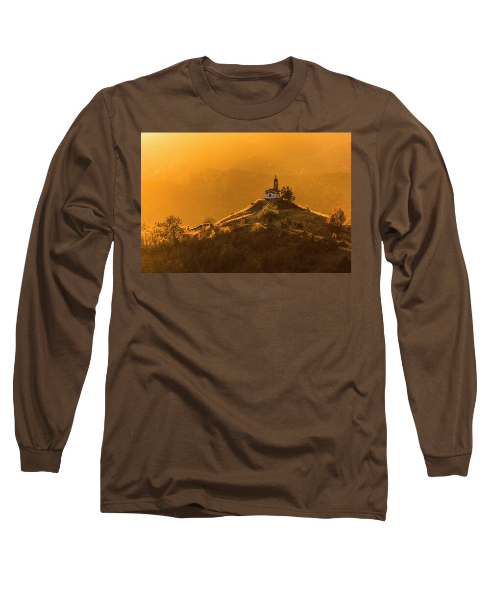 Bulgaria Long Sleeve T-Shirt featuring the photograph Temple In a Holy Mountain by Evgeni Dinev