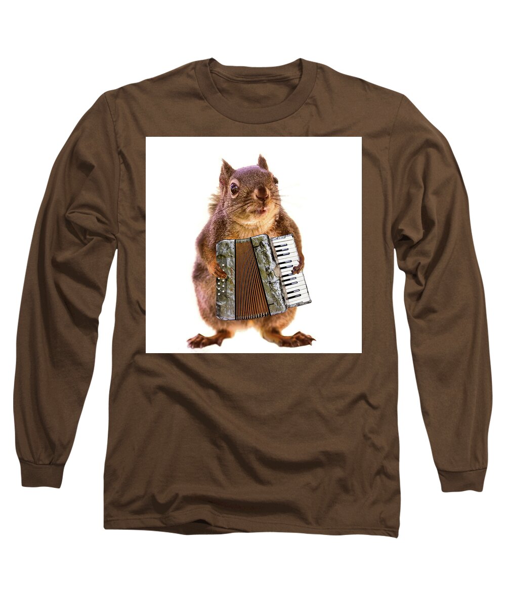 Accordion Long Sleeve T-Shirt featuring the photograph The Accordion Player by Peggy Collins