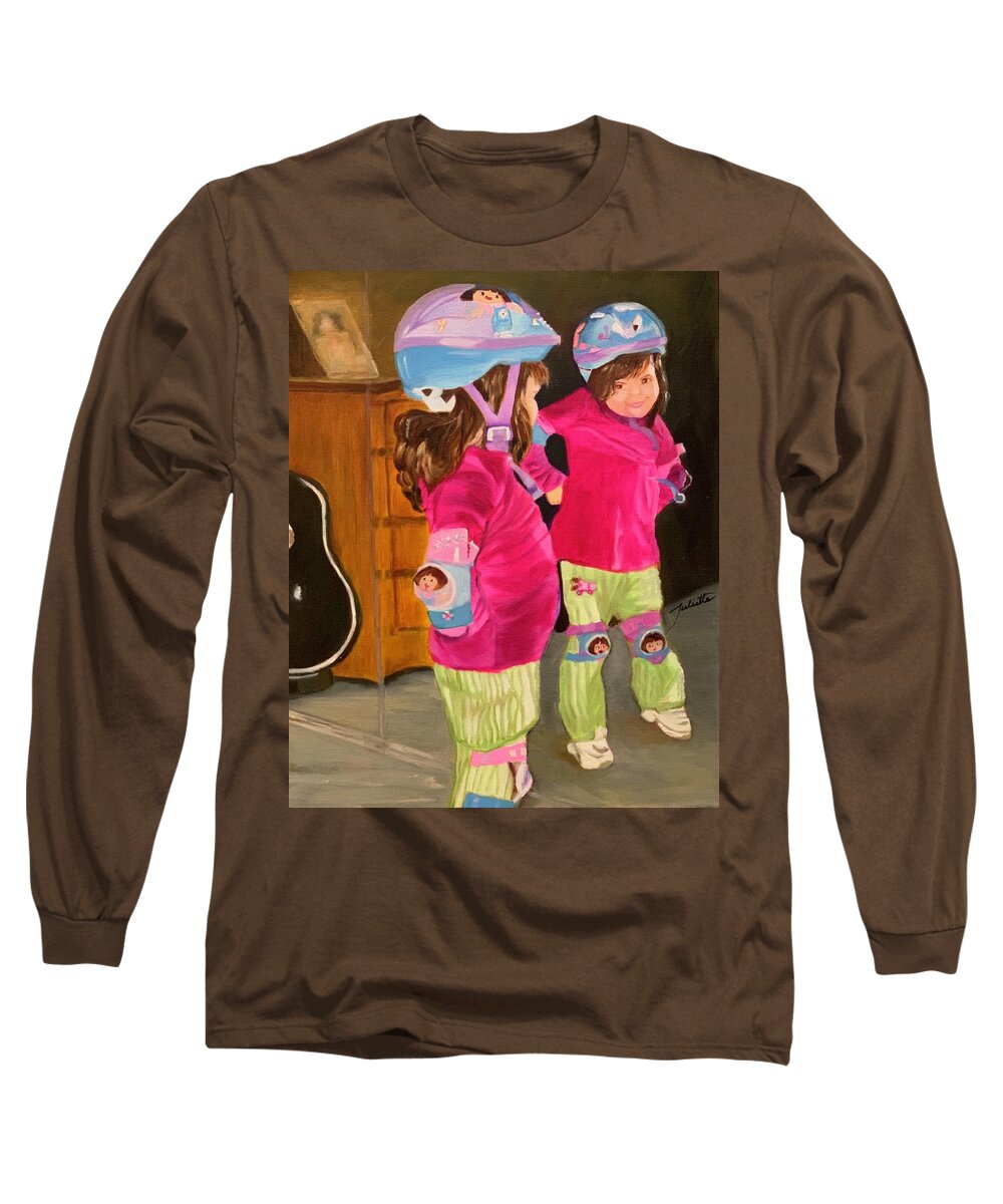 Toddler Long Sleeve T-Shirt featuring the painting The Cutest Of Them All by Juliette Becker