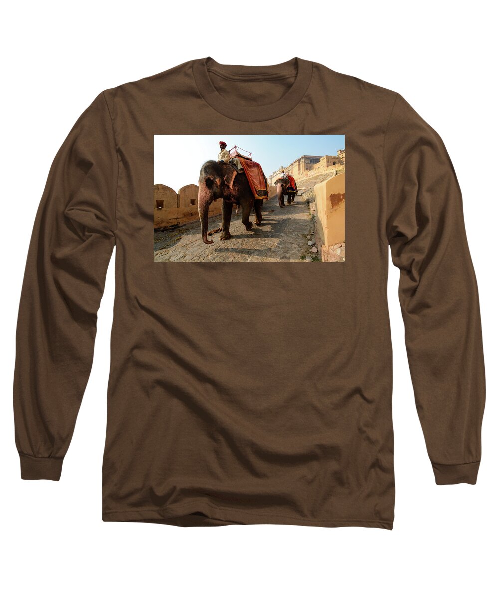 India Long Sleeve T-Shirt featuring the photograph Kingdom Come. - Amber Palace, Rajasthan, India by Earth And Spirit