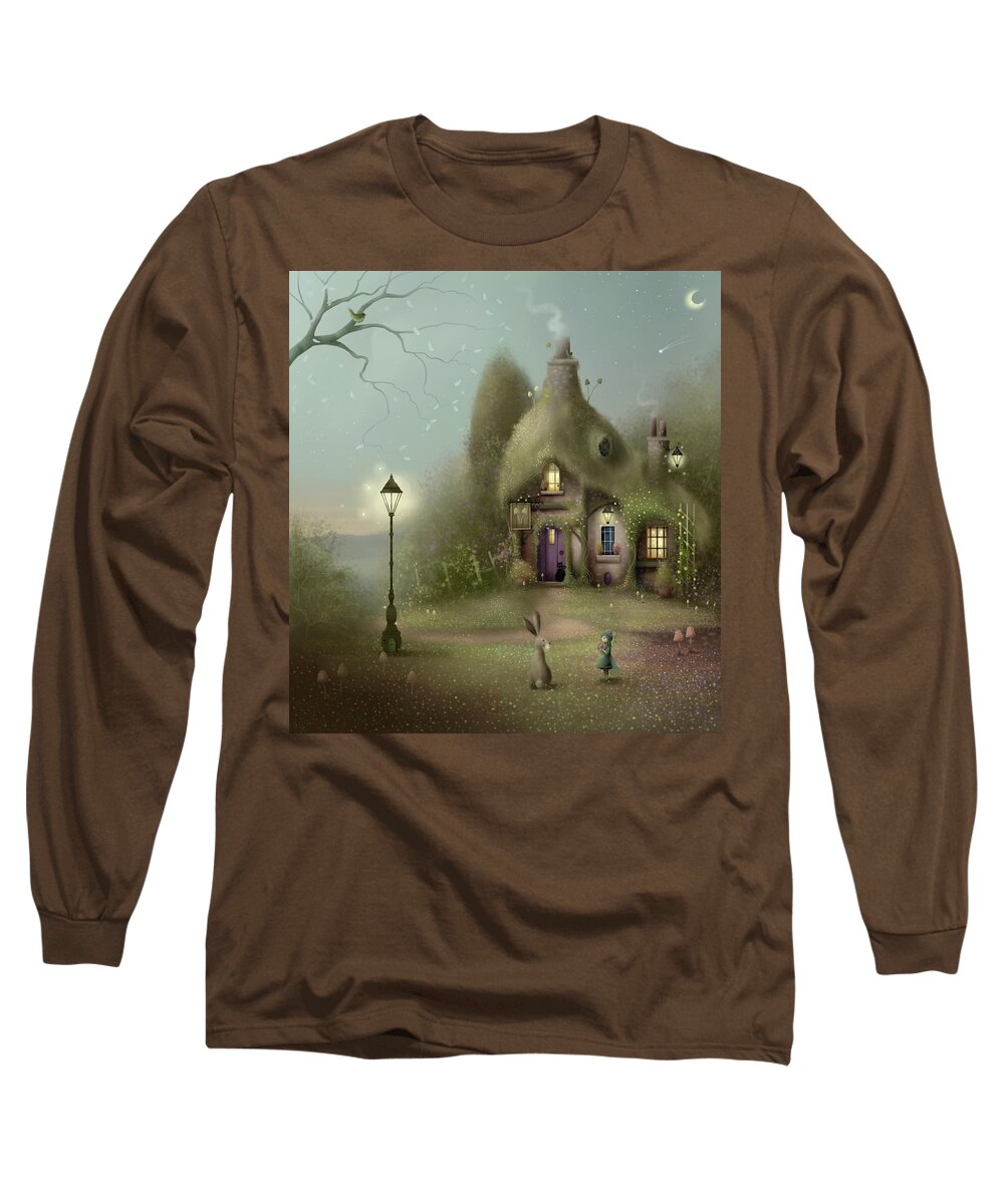 Fantasy House Long Sleeve T-Shirt featuring the painting The Toadstool by Joe Gilronan