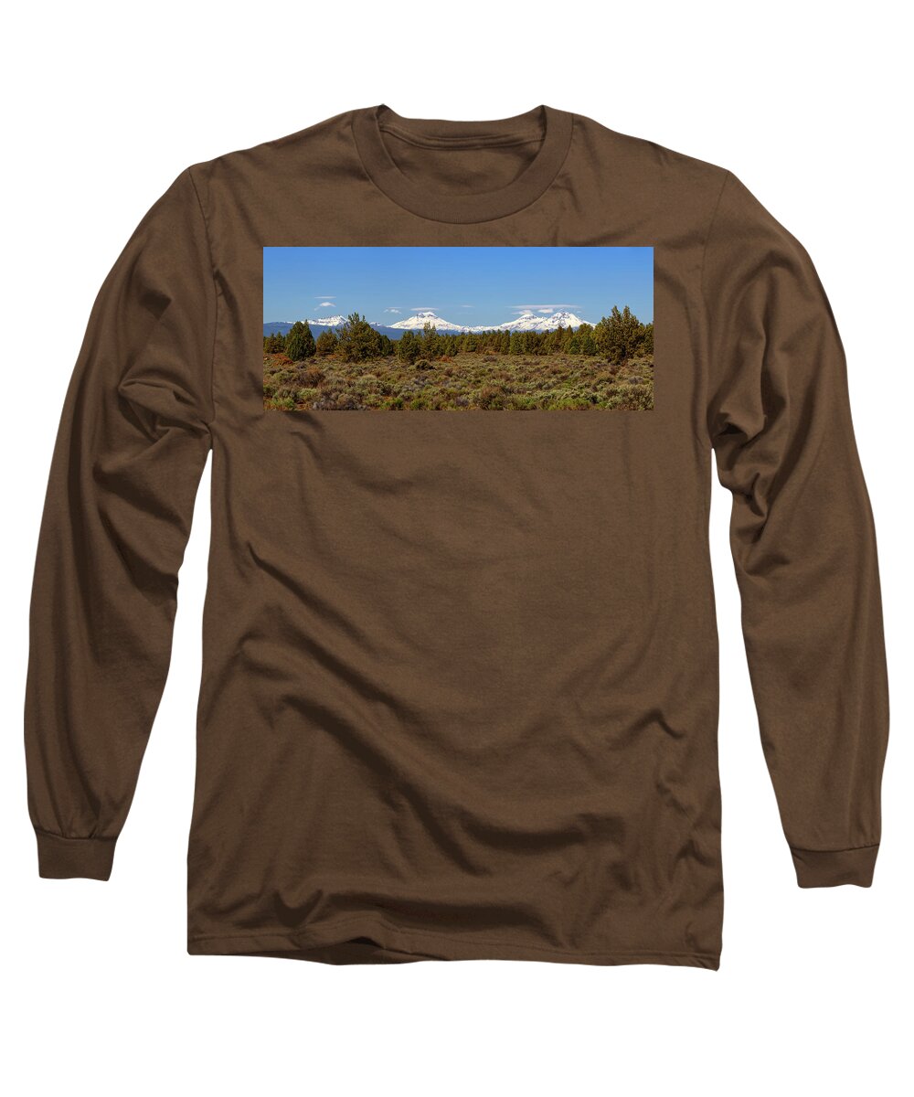 Mountain Long Sleeve T-Shirt featuring the photograph Three Sisters Panorama by Loyd Towe Photography