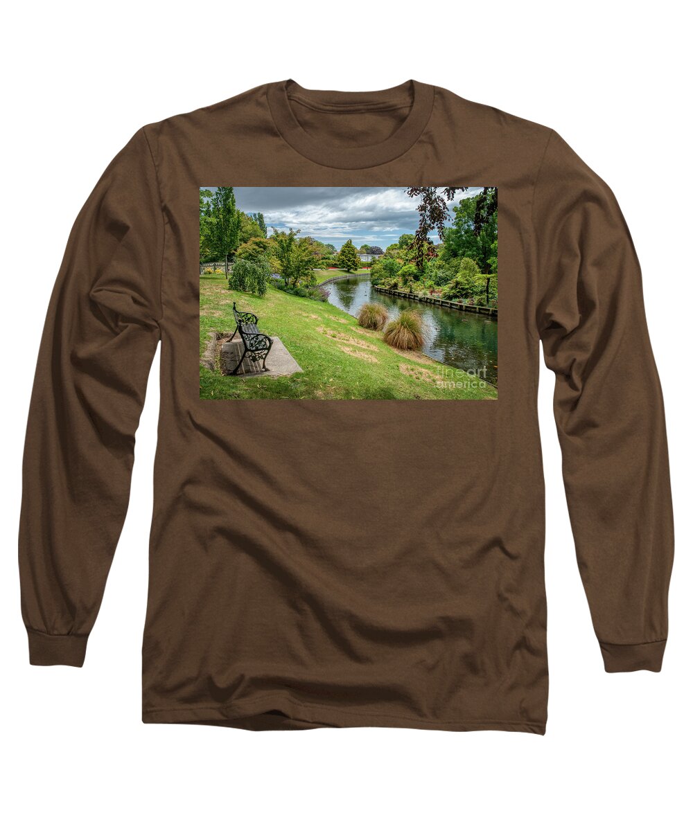 Christchurch Long Sleeve T-Shirt featuring the photograph To sit and reflect by Fran Woods