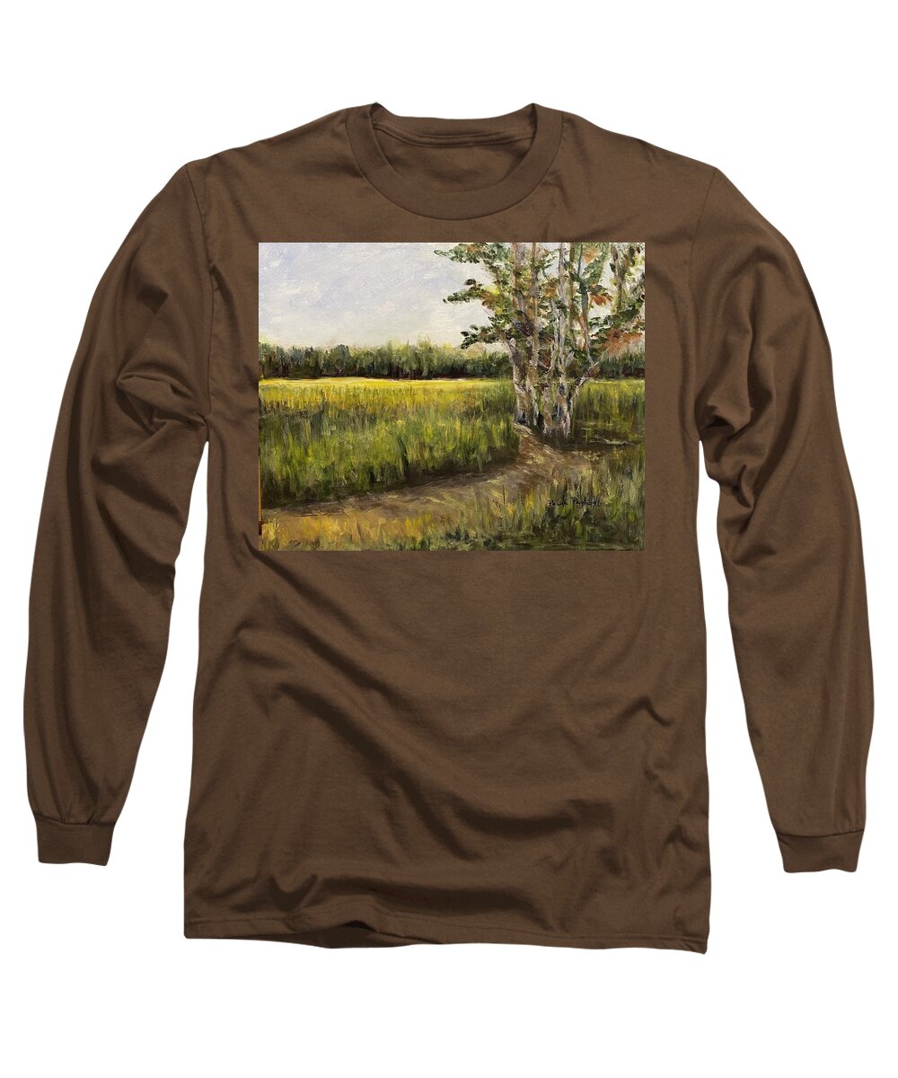 Painting Acrylic Long Sleeve T-Shirt featuring the painting Tree at Crow Creek by Paula Pagliughi