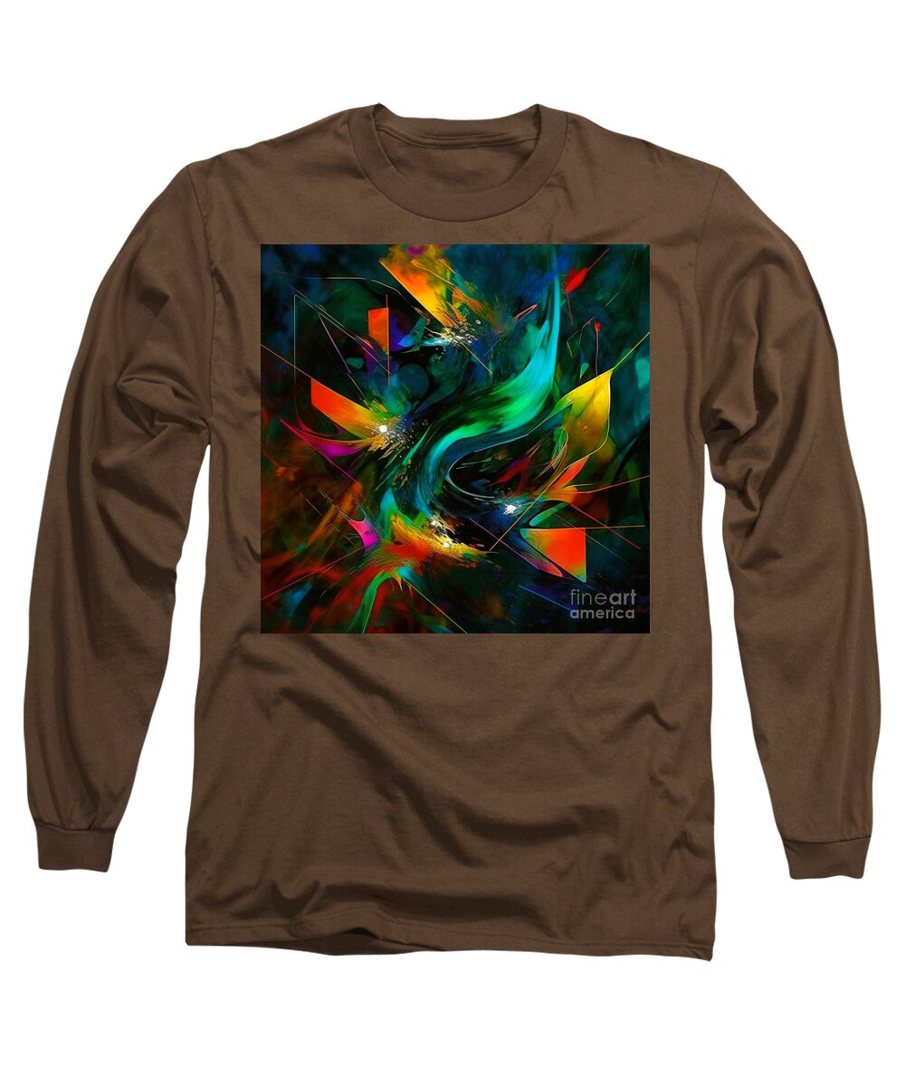 Abstract Art Long Sleeve T-Shirt featuring the painting Untitled IV Art Print by Crystal Stagg