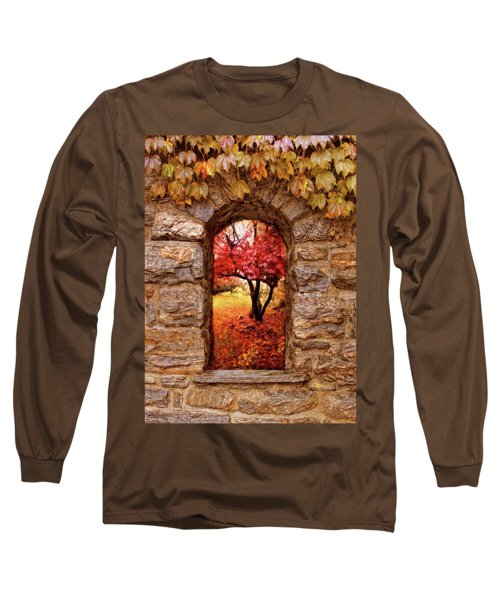 Nature Long Sleeve T-Shirt featuring the photograph Window to Autumn by Jessica Jenney