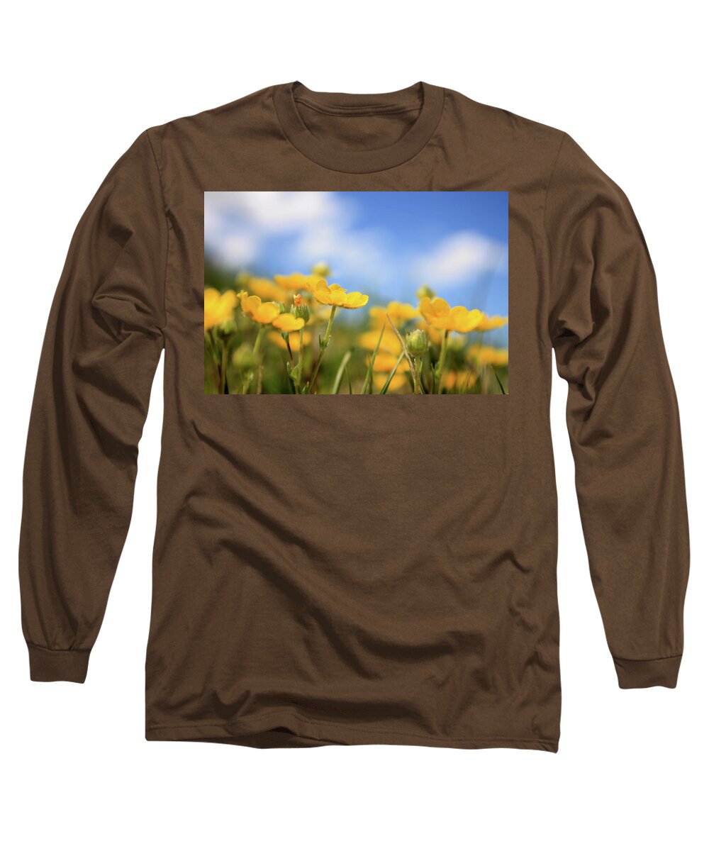 Summer Long Sleeve T-Shirt featuring the photograph Yellow and blue by Maria Dimitrova