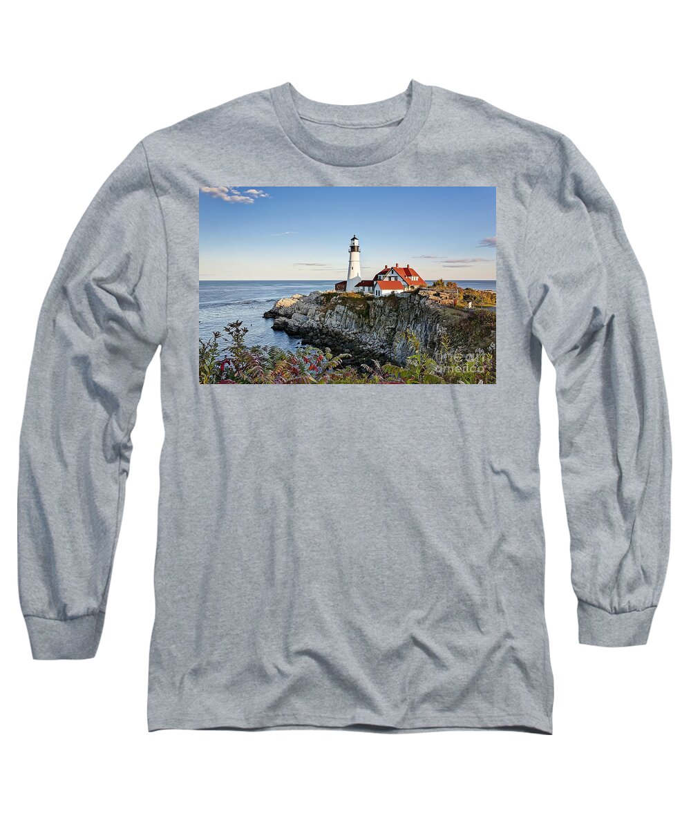 Portland Long Sleeve T-Shirt featuring the photograph 0849 Portland Lighthouse by Steve Sturgill