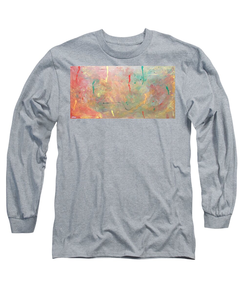 Abstract Long Sleeve T-Shirt featuring the painting Oasis by GH FiLben