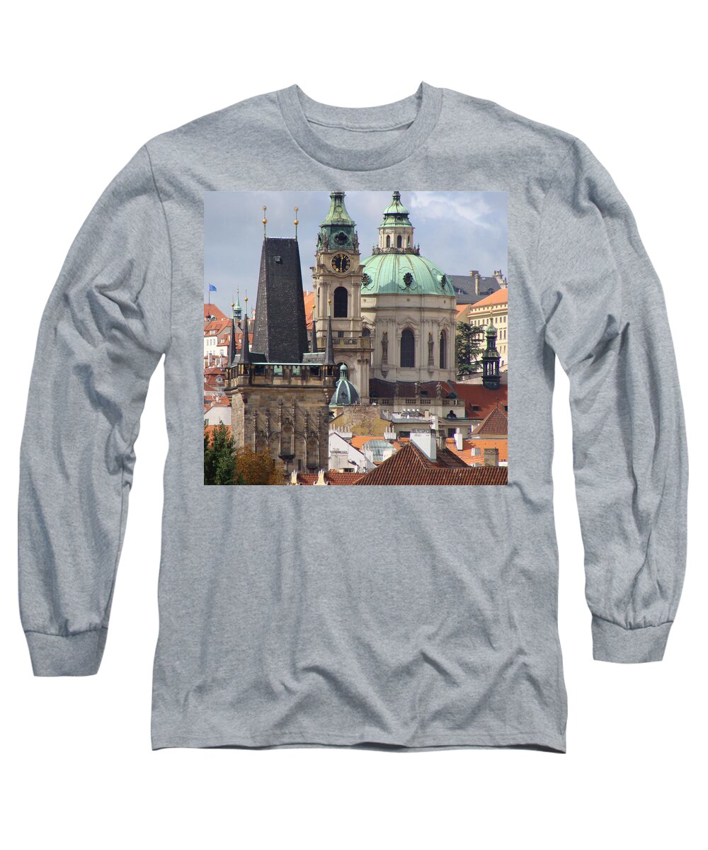 Prague Skyline Long Sleeve T-Shirt featuring the photograph Prague by Ira Shander