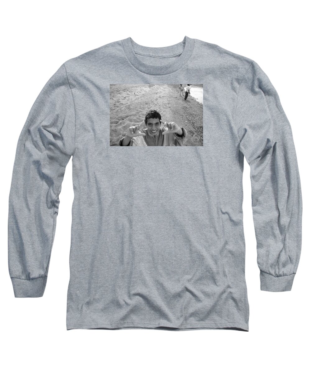 Berber Boys Imagery Long Sleeve T-Shirt featuring the photograph Smile Please #1 by David Davies
