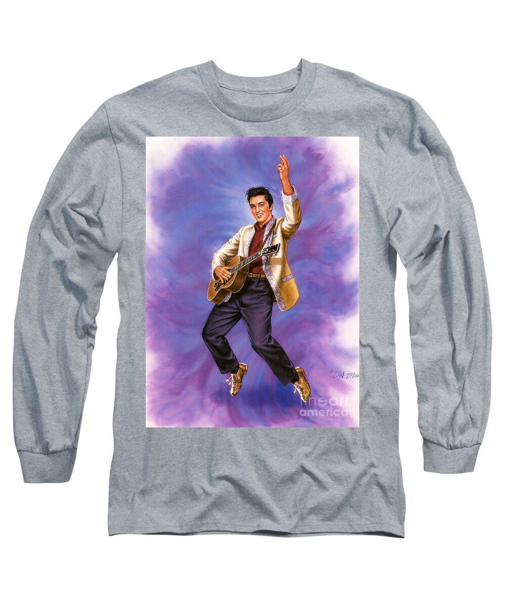 Portrait Long Sleeve T-Shirt featuring the painting The King #1 by Dick Bobnick
