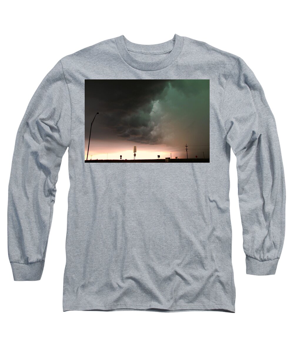Stormscape Long Sleeve T-Shirt featuring the photograph Nebraska Panhandle Supercells #15 by NebraskaSC