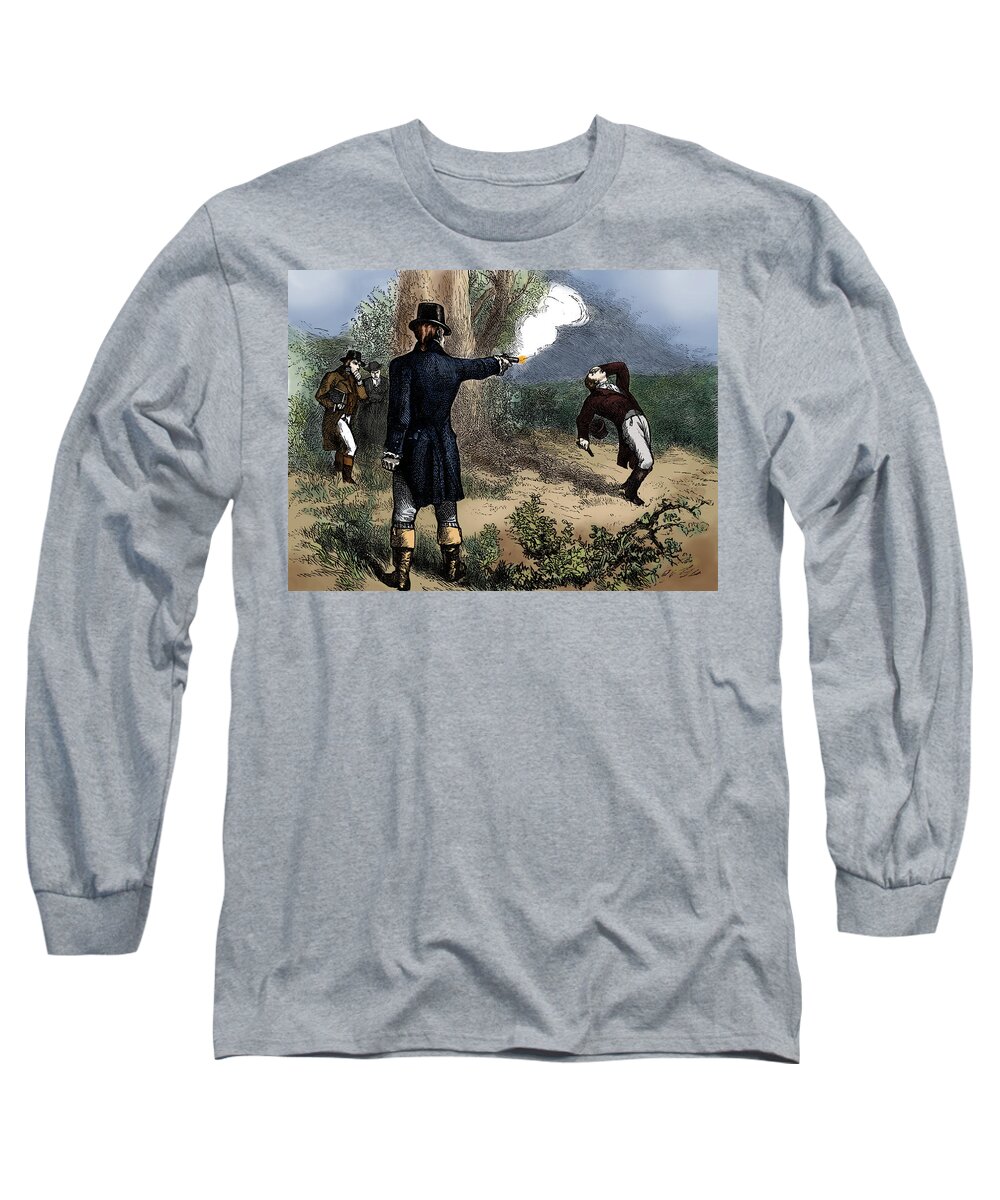 Government Long Sleeve T-Shirt featuring the photograph Burr-hamilton Duel, 1804 #2 by Science Source
