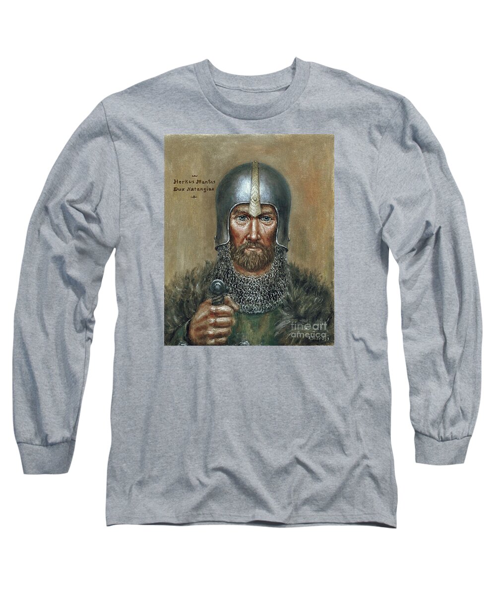 Herkus Monte Long Sleeve T-Shirt featuring the painting Herkus Monte by Arturas Slapsys