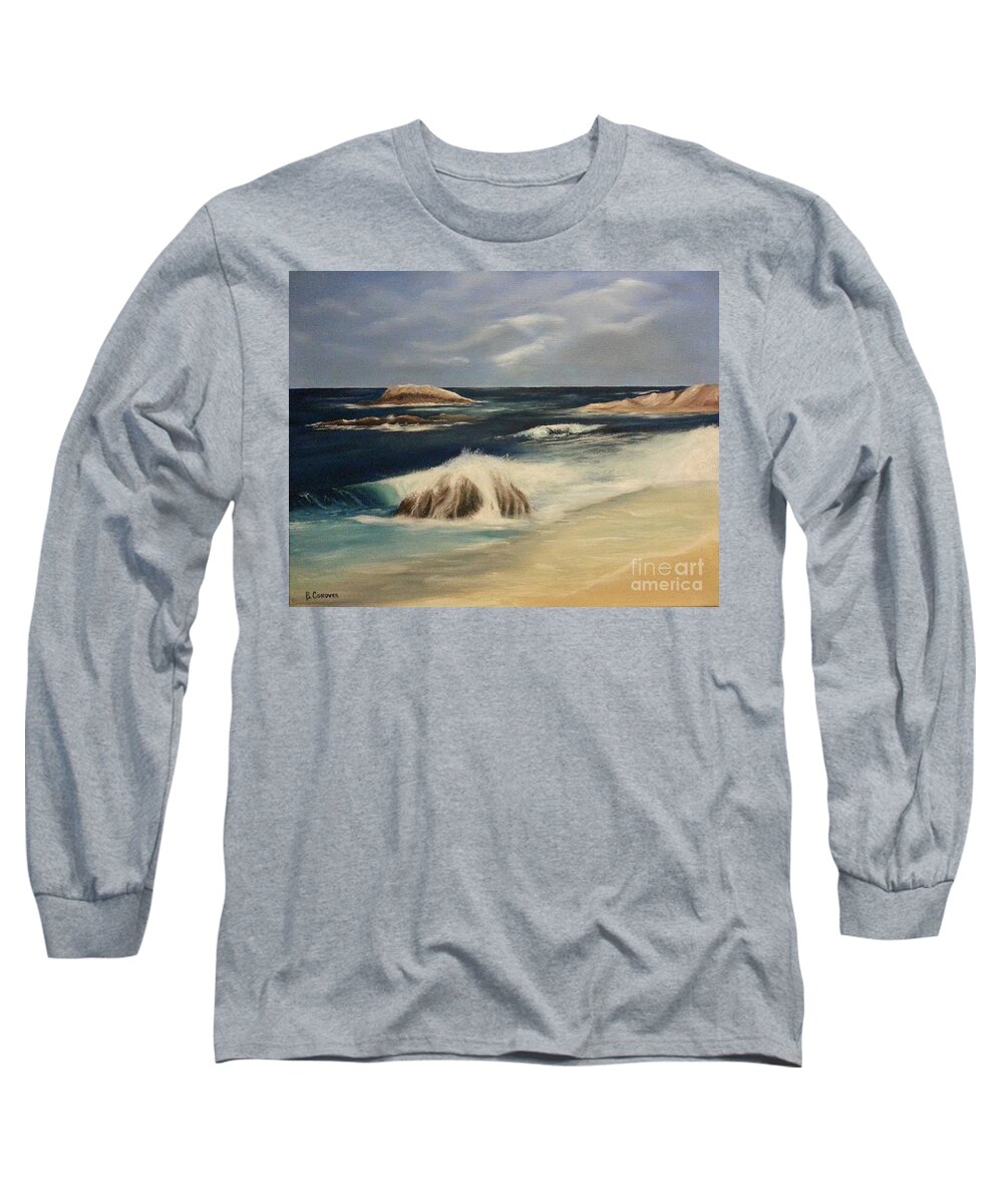 Monterey Coast Long Sleeve T-Shirt featuring the painting Monterey Coast #2 by Bev Conover