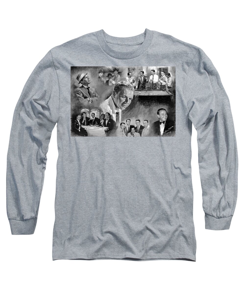 The Rat Pack Long Sleeve T-Shirt featuring the mixed media The Rat Pack #2 by Viola El