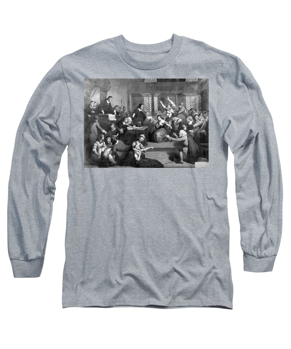 1692 Long Sleeve T-Shirt featuring the painting Salem Witch Trials, 1692 #3 by Granger