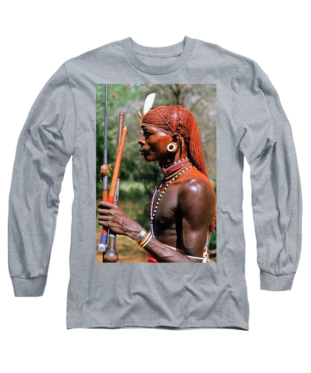 Africa Long Sleeve T-Shirt featuring the photograph Samburu Warrior #4 by Michele Burgess