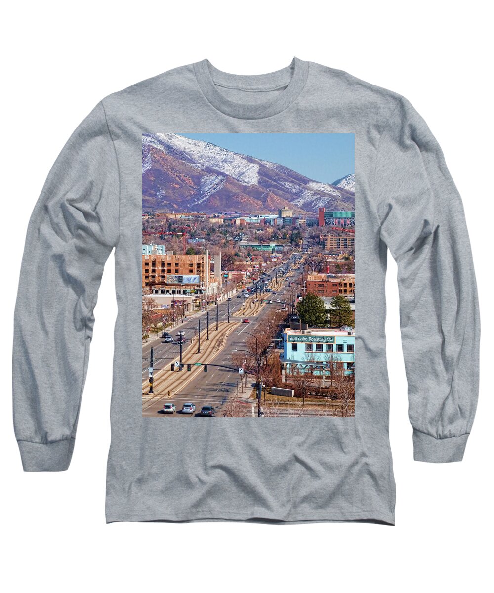 400 Salt Lake City Long Sleeve T-Shirt featuring the photograph 400 S Salt Lake City by Ely Arsha
