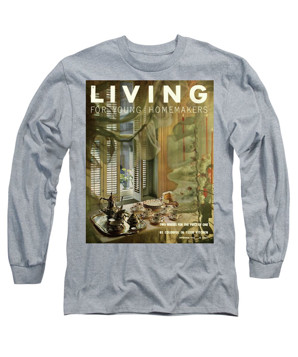 Food Long Sleeve T-Shirt featuring the digital art A Table Set By Community With China By Royal by Luis Lemus