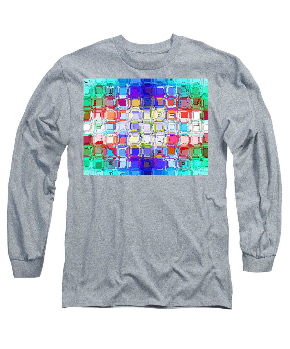 Abstract Color Blocks Long Sleeve T-Shirt featuring the digital art Abstract Color Blocks by Anita Lewis