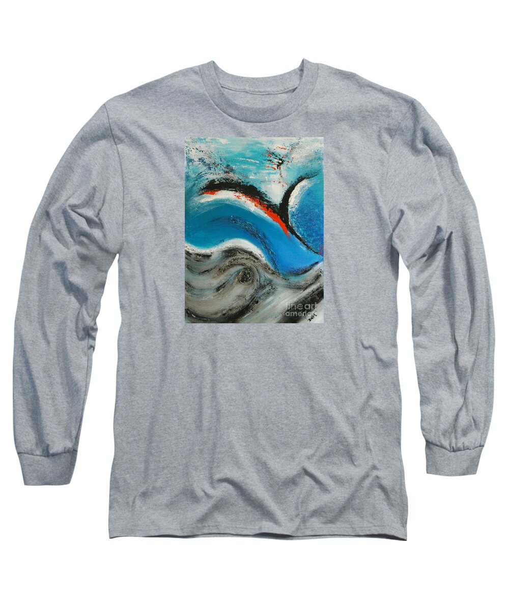 Abstract Long Sleeve T-Shirt featuring the painting Ad Victoriam by Dan Campbell